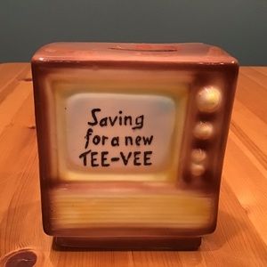 VINTAGE TV MID CENTURY BANK KITSCHY SAVING FOR A NEW TEE-VEE